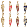 8Pcs 4 Styles Brass with Cubic Zirconia Pendants KK-DR0001-55-1