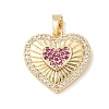 Valentine's Day Brass Micro Pave Cubic Zirconia Pendants CU-H001-02B-G-1