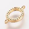 Brass Micro Pave Cubic Zirconia Links ZIRC-K061-98G-2