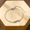304 Stainless Steel Paw Print Link Bracelets WGA73B8-01-1