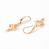 Brass Micro Pave Clear Cubic Zirconia Earring Hooks KK-T062-120G-NF-2