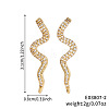 Shiny Brass Clear Cubic Zirconia Snake Stud Earrings AB3395-2-2