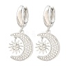Brass Micro Pave Cubic Zirconia Hoop Dangle Earrings KK-CBA8324-05B-P-4