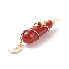 Dyed Natural Carnelian Big Pendants PALLOY-JF01866-03-3
