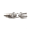 Brass Micro Pave Clear Cubic Zirconia Fold Over Clasps KK-R222-05P-1