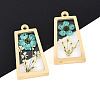 304 Stainless Steel Epoxy Resin Pendants STAS-T072-29-1