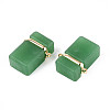 Glass Rectangle Links Connector Charms GLAA-T023-42D-2