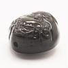 Carved Natural Obsidian Pendants G-G660-46-2