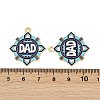 Father's Day Alloy Enamel Pendants ENAM-V001-03C-G-3