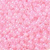 6/0 Opaque Colours Rainbow Plated Round Glass Seed Beads SEED-T006-04D-09-3