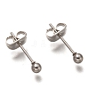 304 Stainless Steel Ball Stud Earrings STAS-H136-07F-P-1