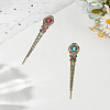 2Pcs 2 Colors Vintage Alloy Hair Sticks OHAR-LP0004-01A-1