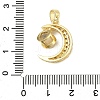 Brass Micro Pave Cubic Zirconia and Glass Pendants KK-M315-01G-01-3