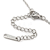 Non-Tarnish 201 Stainless Steel Ribbon Knot Pendant Necklace with Cable Chains NJEW-Q317-24P-3