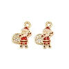 Brass Micro Pave Cubic Zirconia Charms LS-KK-Z129-01G-04-1