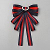 Polyester & Alloy Rhinestone Bowknot Brooches for Women JEWB-WH0039-12B-1