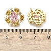 Flower Brass Micro Pave Cubic Zirconia Stud Earrings EJEW-M082-20G-5