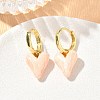 Brass Enamel Dangle Hoop Earrings for Women KK-CBA760A-06G-2