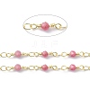Brass & Natural Tourmaline Handmade Beaded Chain CHC-D029-15G-10-2