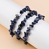 Unisex Chip Natural Sodalite Beaded Stretch Bracelets BJEW-S143-21-4