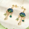 Alloy Enamel Shell Chandelier Earrings X-EJEW-JE05556-2