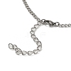 304 Stainless Steel Round & Grooved Teardrop Bib Necklaces for Women NJEW-G155-01P-3