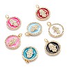 Real 18K Gold Plated Brass Micro Pave Clear Cubic Zirconia Pendants ZIRC-M114-50G-1