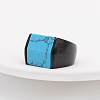 Rectangle Synthetic Turquoise Finger Ring FIND-PW0021-08E-EB-1
