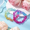 Rainbow Color Glass Chip Beaded Stretch Kid Bracelets for Girls BJEW-JB10779-2