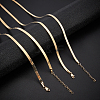 4Pcs Brass Flat Snake Chain Necklaces for Women Men NJEW-BBC0001-38-3
