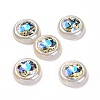 Rainbow Iridescent Plating Acrylic Cabochons OACR-E011-02-1