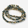 Electroplate Transparent Glass Beads Strands X-EGLA-A034-T6mm-O10-2