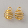 Stainless Steel Spiral Bead Cage Pendants STAS-WH0016-57G-1