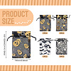 40Pcs 4 Styles Halloween Theme Spider Bat Skull Printed Organza Drawstring Bags ABAG-TA0002-03-4