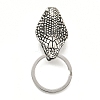 Tibetan Style 316 Surgical Stainless Steel Fittings with 304 Stainless Steel Key Ring FIND-Q101-02AS-1