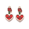 Valentine's Day Theme Alloy Enamel Pendants ENAM-T020-50F-01-1