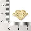 Rack Plating Brass Micro Pave Clear Cubic Zirconia Religion Heart Virgin Mary Connector Charms KK-L224-099G-05-3