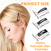 BENECREAT 60Pcs 3 Style Iron Snap Hair Clips Findings PHAR-BC0001-01-2