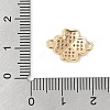 Brass Micro Pave Clear Cubic Zirconia Connector Charms KK-R219-08G-3