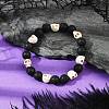 2Pcs Natural Lava Rock & Synthetic Turquoise Beads Stretch Bracelets for Men Women BJEW-JB12131-3