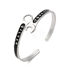 304 Stainless Steel Enamel Spanner Shaped Open Cuff Bangles for Women BJEW-M316-06P-1