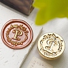 Golden Tone Wax Seal Brass Stamp Head DIY-B079-01G-P-1