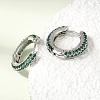 Brass Micro Pave Cubic Zirconia Hoop Earrings KK-CBA8324-24P-4