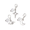 Clear Acrylic & Alloy Star & Moon & Planet Pendant Decorations X-HJEW-JM03051-2