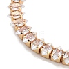 Brass Pave Clear Cubic Zirconia Horse Eye Box Chain Slider Bracelets BJEW-B094-06B-G-3