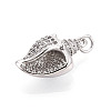Brass Micro Pave Clear Cubic Zirconia Pendants KK-N268-59P-2