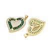 Brass Micro Pave Cubic Zirconia Pendants KK-D005-11G-2
