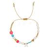 Bohemian Style Shell Letter Bead Braided Bead Bracelets for Women WG07C1E-01-2
