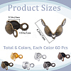 360pcs 6 Colors Brass End Bead Tips KK-SP0002-31-2