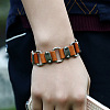 Industrial Cowhide & Alloy & Iron Cord Bracelets FS-WGF1BAF-02-2